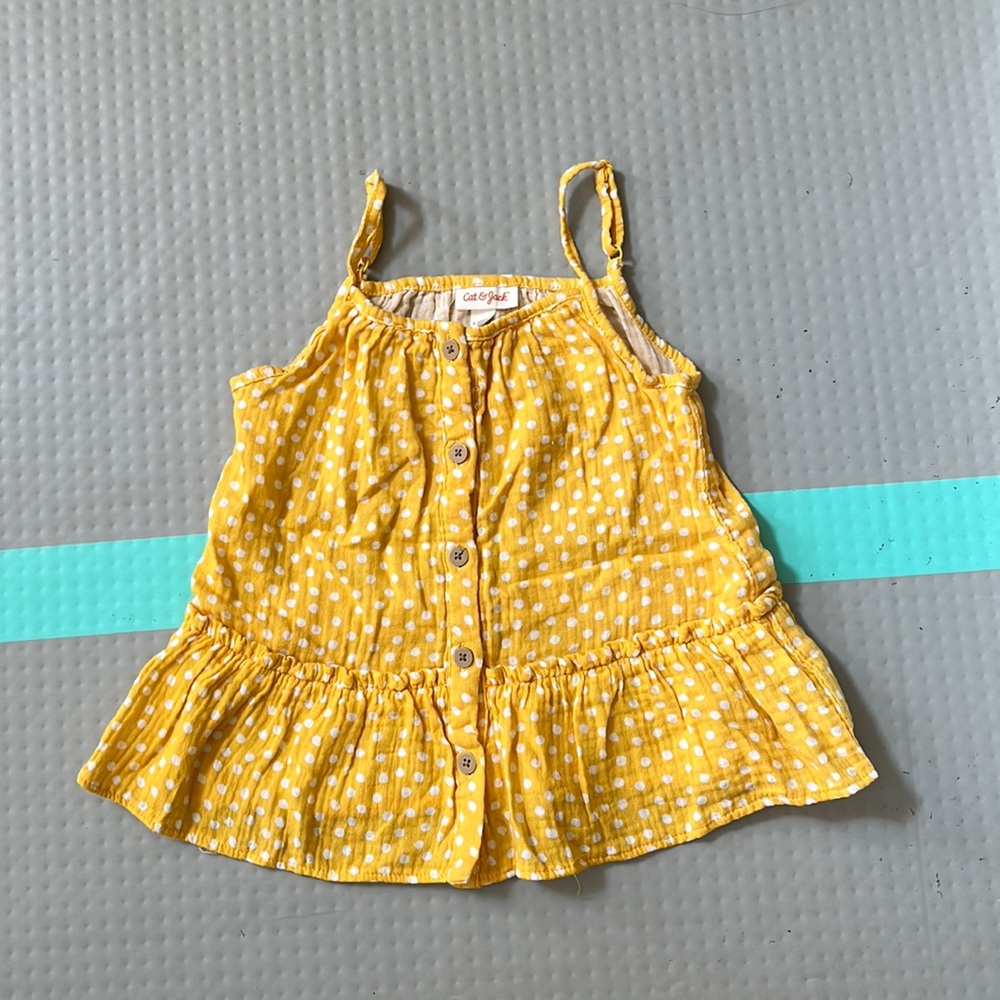 Cat & Jack yellow polka dot top